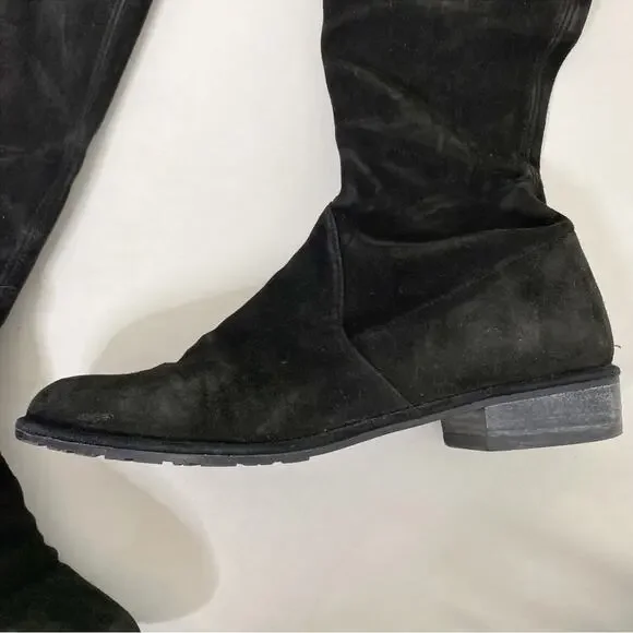 Stuart Weitzman Lowland Stretch Leather Suede Over-the-Knee Boots Black Size 7 - Picture 6 of 9